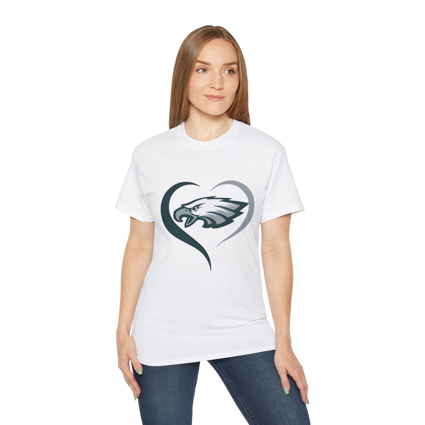 Women's / Men's / Unisex Philadelphia Eagles "Heart" Cotton Fan Tee