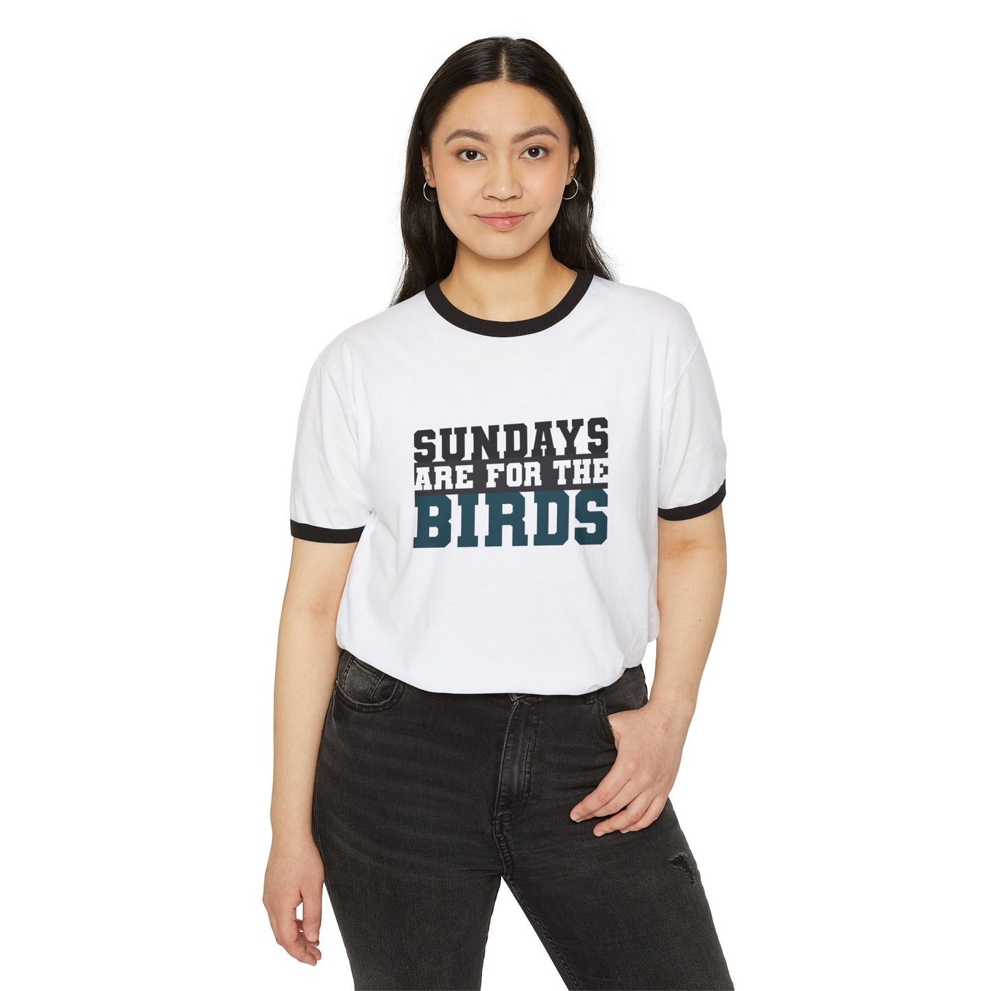 Men's / Women's / Unisex "Sundays Are for the Birds" Ringer Tee